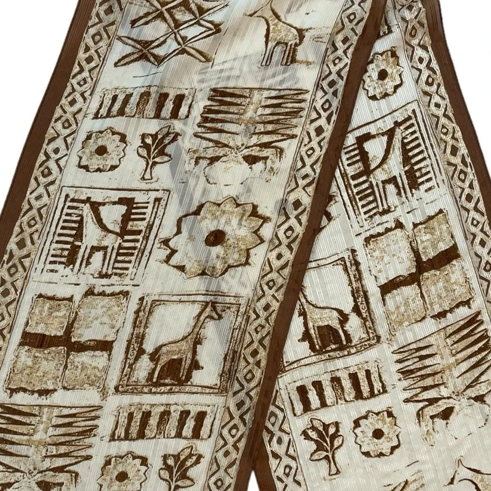 Jones‎ New York Safari Giraffe Print Scarf Womens Cream Brown Tribal Boho